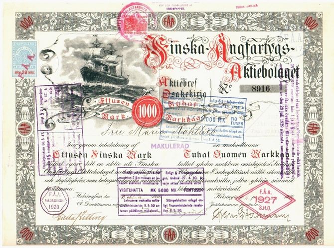 Finska Ångfartygsaktiebolaget vuodelta 1916