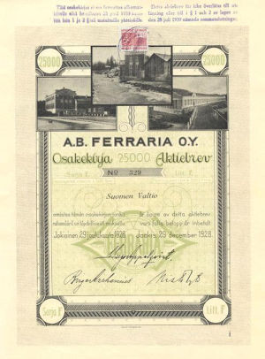 A.B. Ferraria O.Y 1928