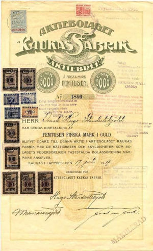 Aktiebolaget Kaukas Fabrik 1917