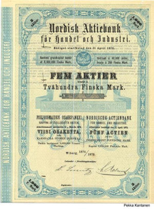 Pohjoismaiden Osakepankki Kauppaa ja teollisuutta varten 1874