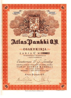 Atlas Pankki O.Y 1927