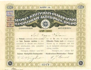 Suomen Käsityöläis-Osakepankki 1917