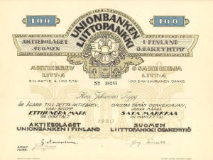 Suomen Liittopankki Osakeyhtiö 1920