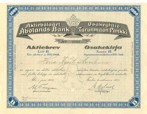 Osakeyhtiö Turunmaan Pankki 1923
