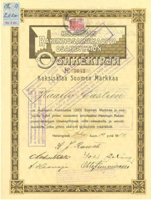 Helsingin Rakennusainekauppa Osakeyhtiö 1917