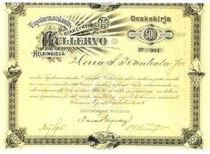 Tapaturmavakuutus - Osakeyhtiö Kullervo 1895