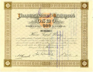 Jälleenvakuutus - Osakeyhtiö Osmo 1900